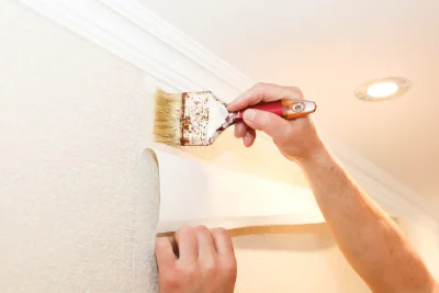 Pose de papier peint à Sarrogna — revêtements muraux et toiles de verre